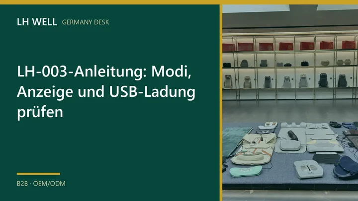 LH-003-Anleitung: Modi, Anzeige und USB-Ladung prüfen – B2B-Prüfung und Beschaffung