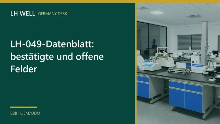 LH-049-Datenblatt: bestätigte und offene Felder  – B2B-Prüfung und Beschaffung