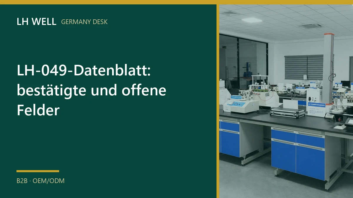 LH-049-Datenblatt: bestätigte und offene Felder – B2B-Prüfung und Beschaffung