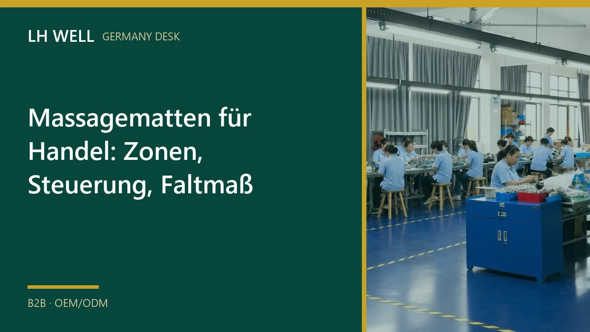 Massagematten für Handel: Zonen, Steuerung, Faltmaß – B2B-Prüfung und Beschaffung