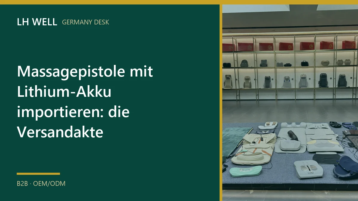 Titelbild zur Versandakte einer Massagepistole mit Lithium-Akku