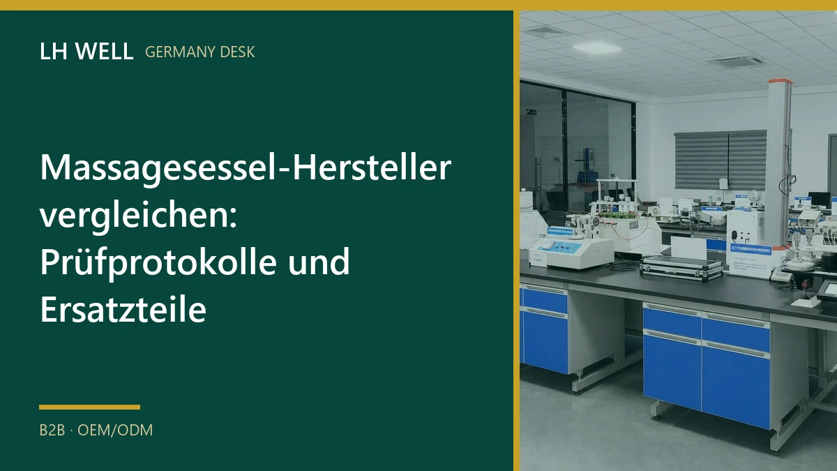 Titelbild zum Vergleich von Massagesessel-Herstellern und Prüfprotokollen