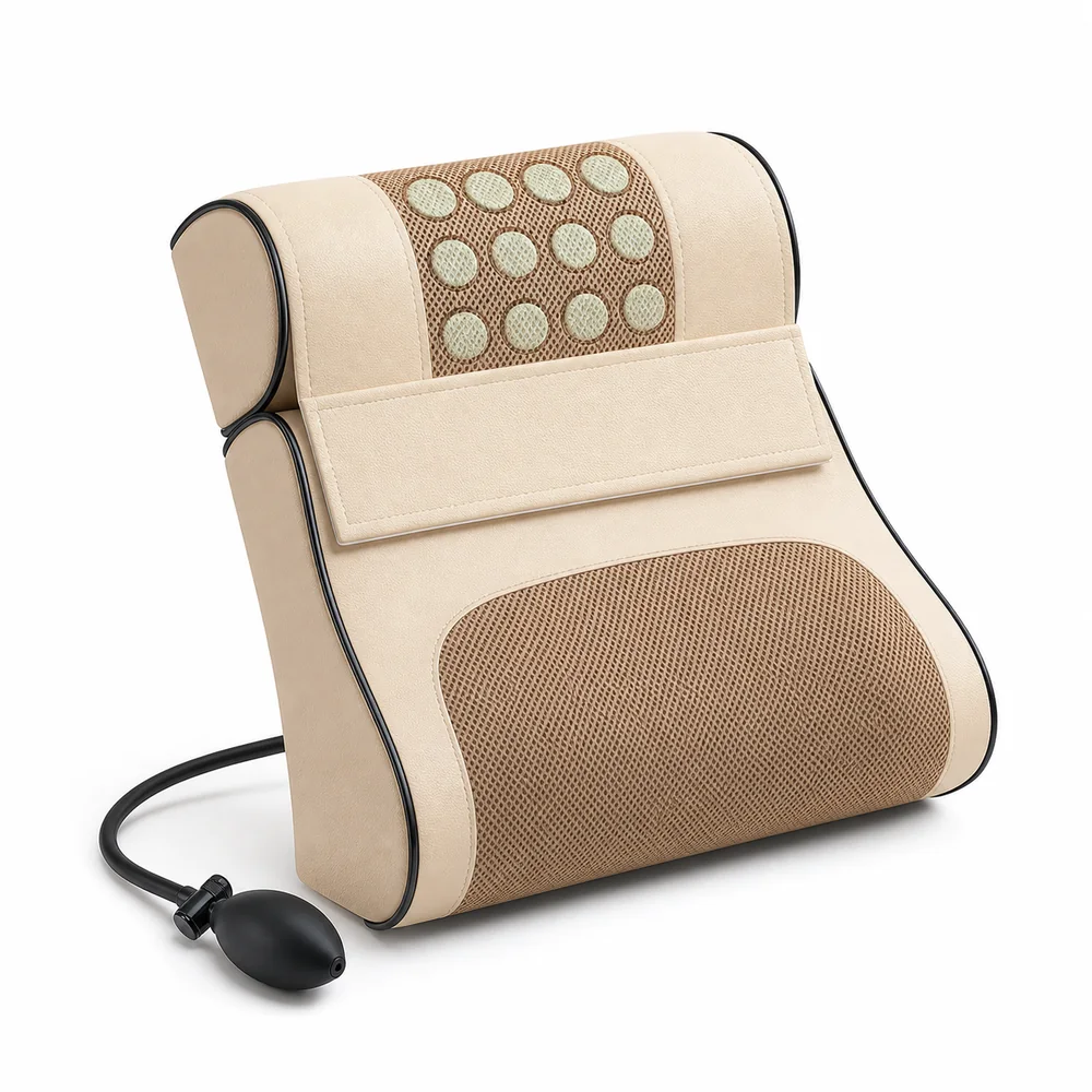 Rückenmassageauflage mit 20 Massagepunkten, Wärme und Vibration LH-024, Seitenansicht
