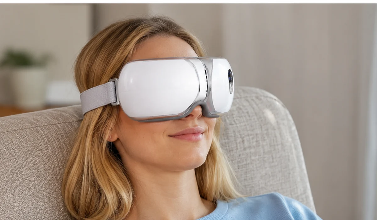 Faltbares Augenmassagegerät mit Wärme, Luftkompression und Bluetooth-Musik LH-069, Anwendungsdarstellung