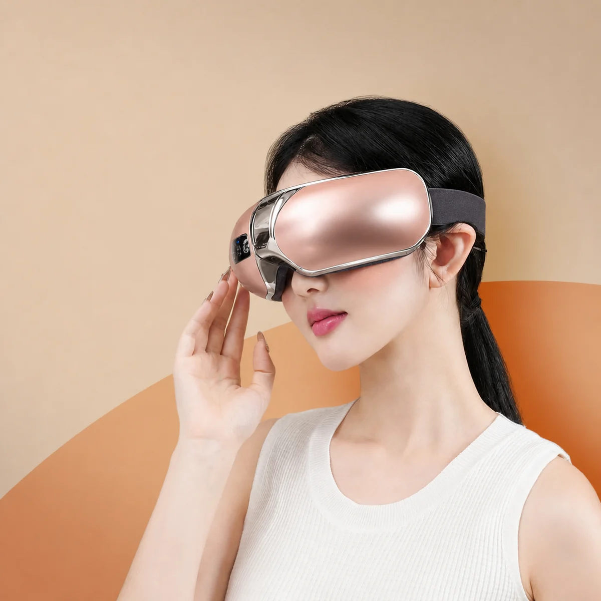 Faltbares Augenmassagegerät mit Wärme, Luftkompression und Bluetooth-Musik LH-069, Seitenansicht