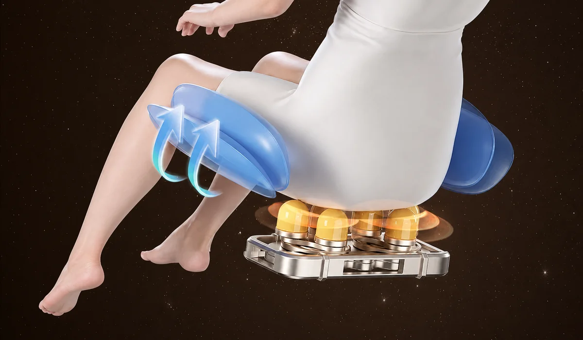 Massagesessel mit Bluetooth-Kopfstützenlautsprecher und Hüftairbags LH-078, Funktionsdarstellung
