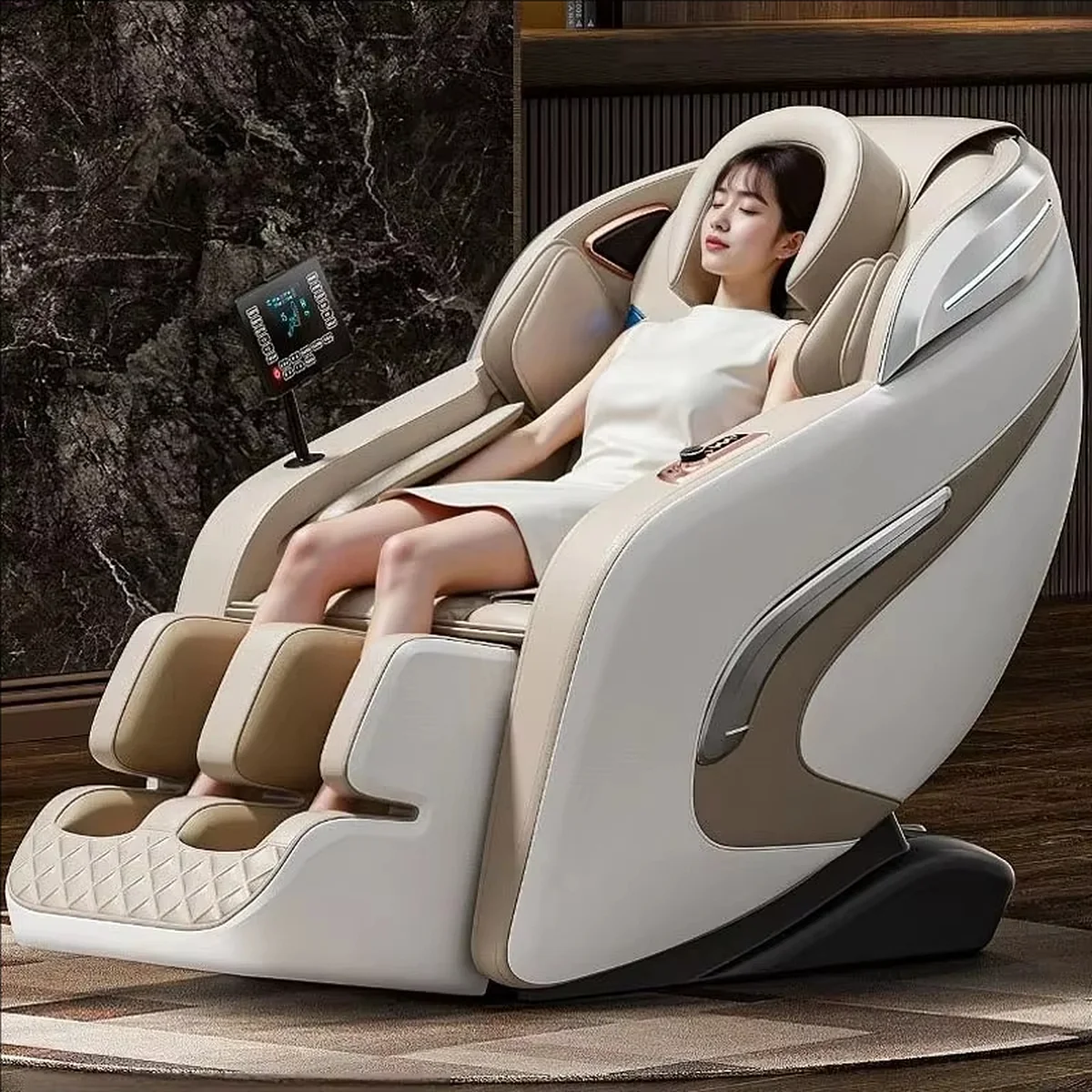 Massagesessel mit Bluetooth-Kopfstützenlautsprecher und Hüftairbags LH-078, Seitenansicht