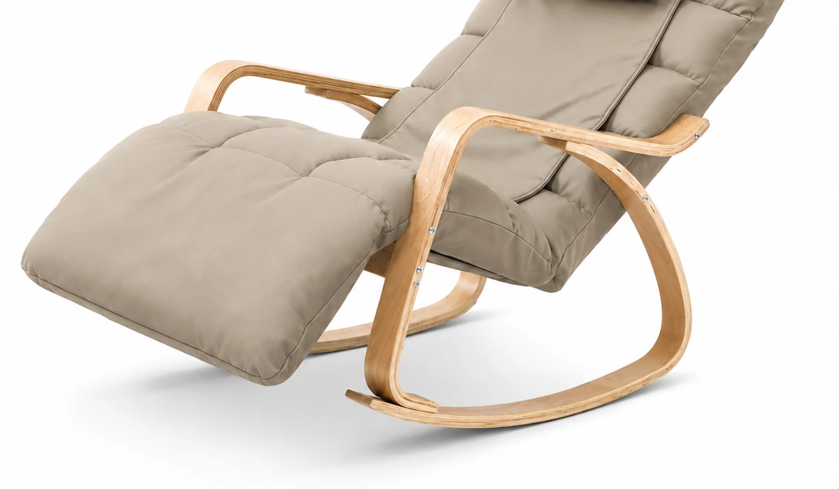 Schaukel-Massagesessel mit Holzrahmen LH-091, Detailansicht
